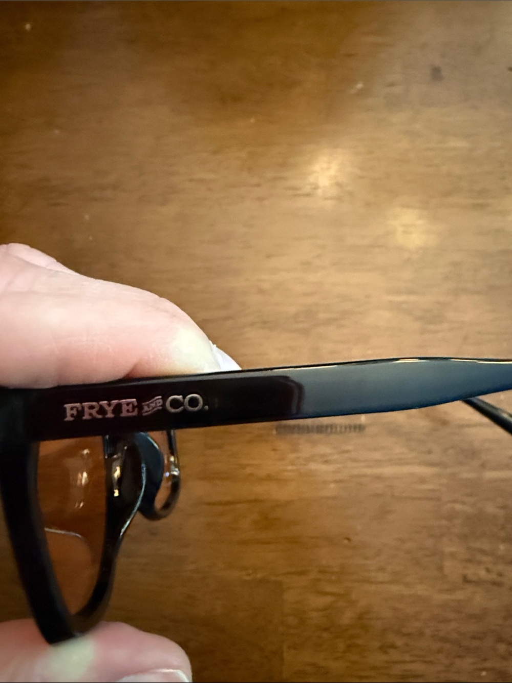 Frye Black Frame Aviator Sunglasses with Amber Lenses - Picture 3 of 5